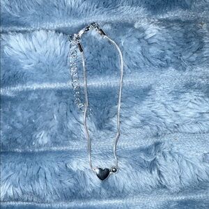 Silver Heart Pendant Bracelet